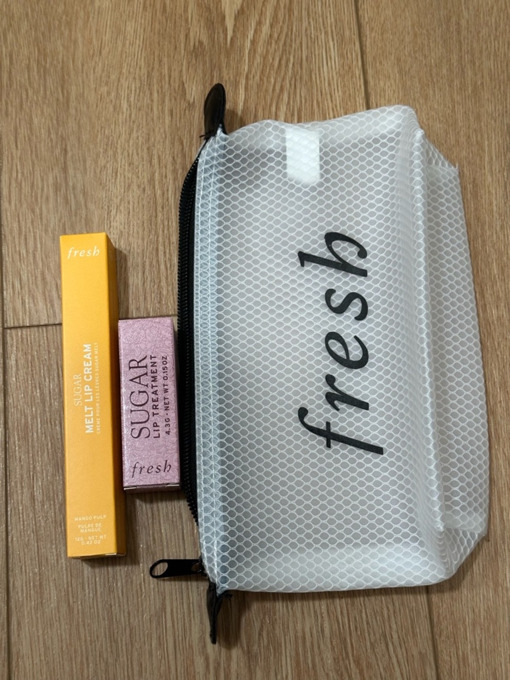 fresh Pink Rose Lip Treatment with White Mesh Pouch